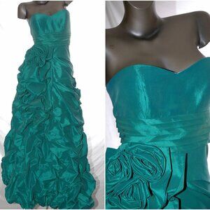 JOVANI Prom DRESS Emerald STRAPLESS Grad Gown Pageant Gala Wedding Formal NWT 10